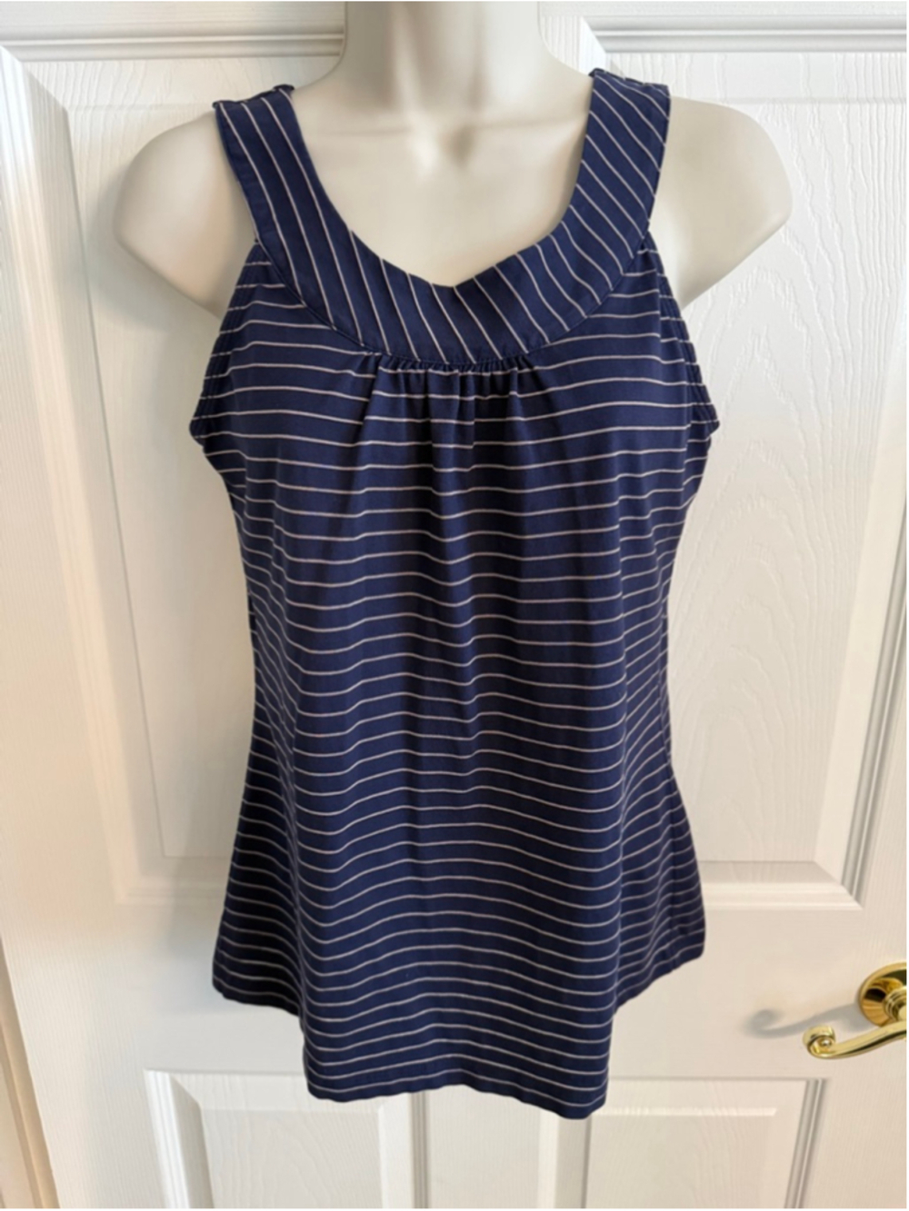 Rafaella sleeveless tank top navy/white size small